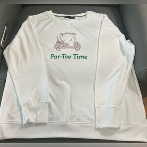 Jane & Delancey Par-Tee Time Rhinestone Long Sleeve Shirt large Golf Cart